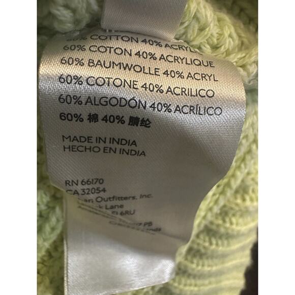 Free People Marlie Slouchy Oversized Sweater Ribbed V-Neck Lime Green Size Large - Picture 7 of 16